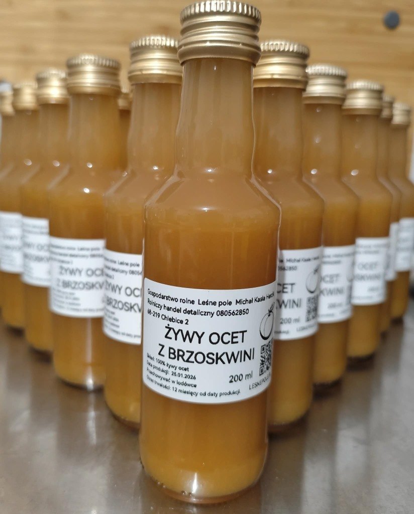 Żywy ocet z brzoskwiniowy 200 ml