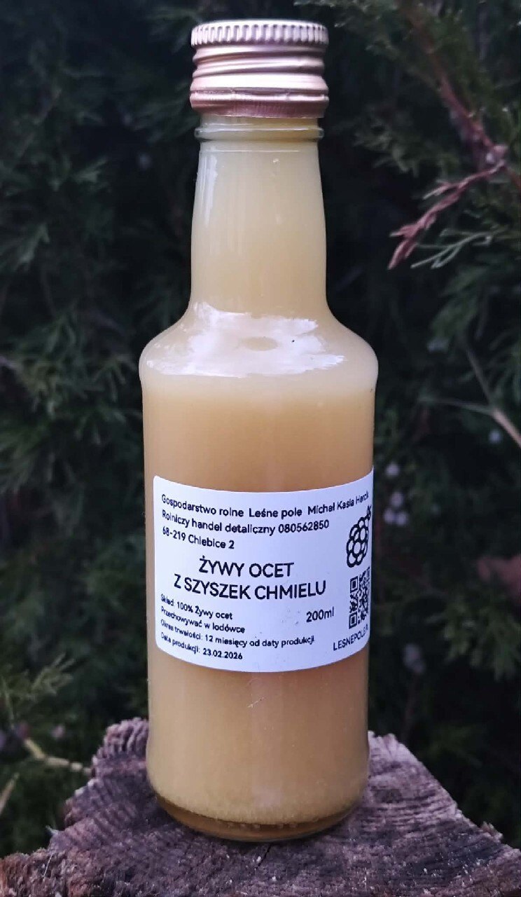 Żywy ocet z szyszek leśnego chmielu 200 ml na sen