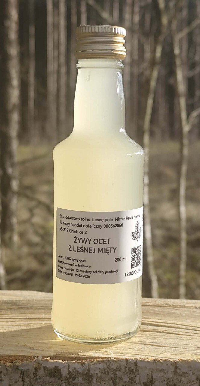 Żywy ocet z leśnej mięty 200 ml wspomaga trawienie